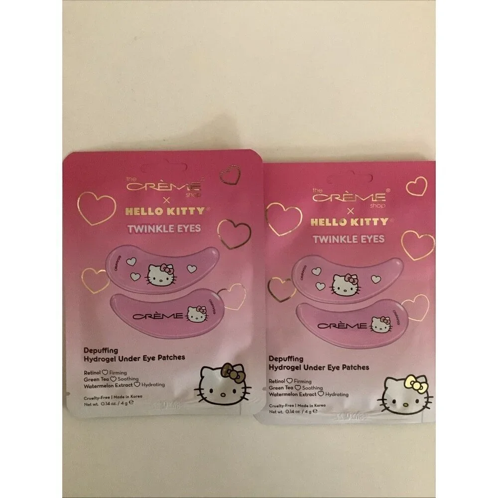Hello Kitty Eye Shadow Palette, Gel Nail Strip Kit & 2 Sets of Eye Patches. New